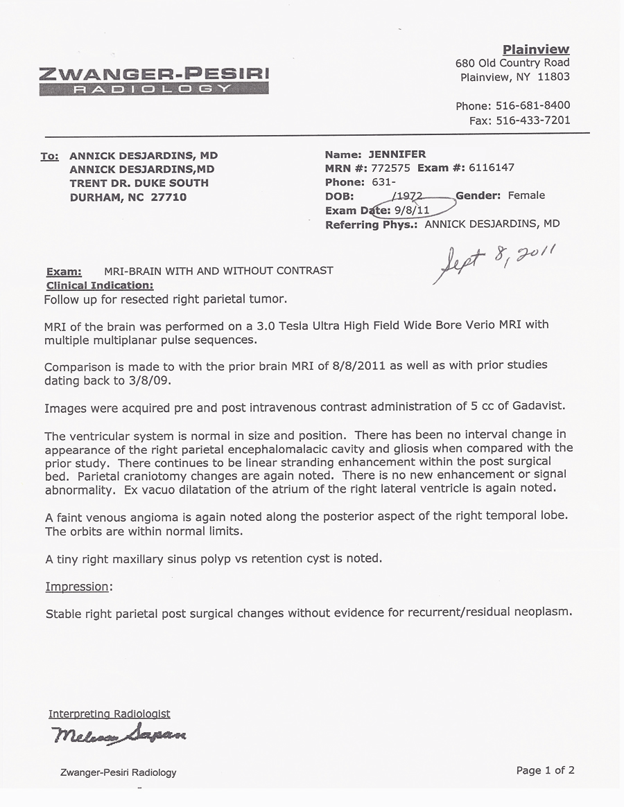 MRI  September 8, 2011 Page 1